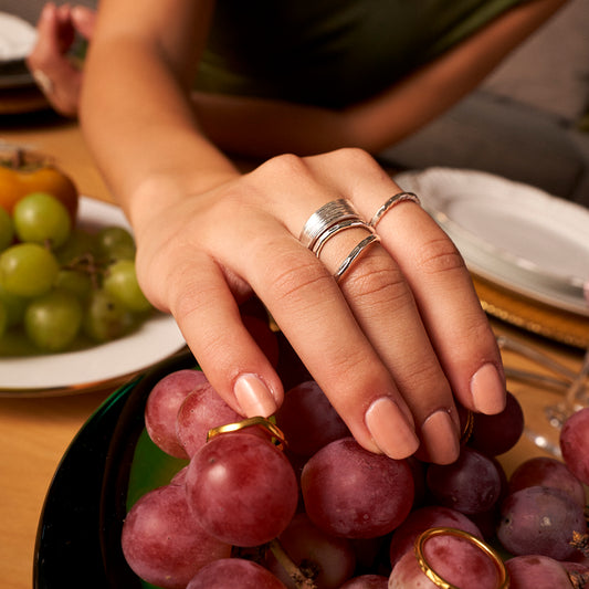 Anel Espiral Martelado Riscado