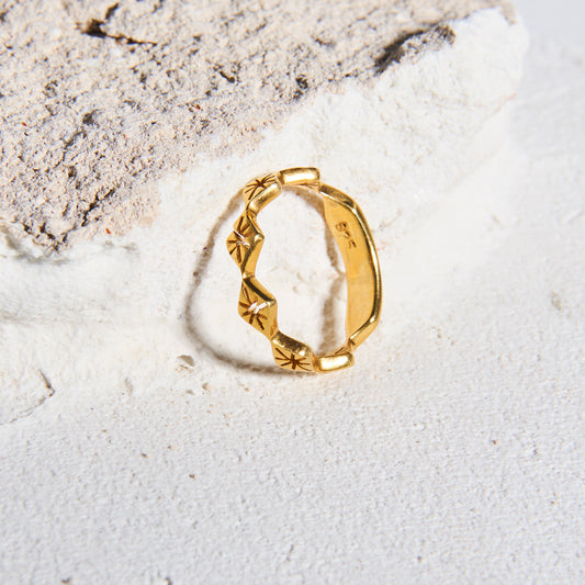 Anel Losângulos Estrela Cadente