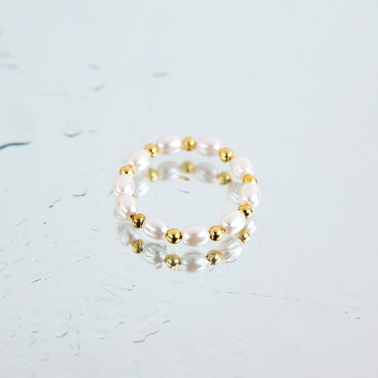 Anel Pérolas e Bolinhas