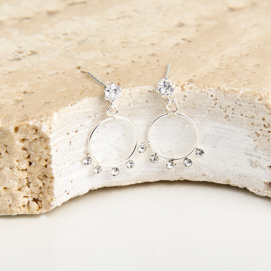 Brincos Circulares Pequenos com Zircónias