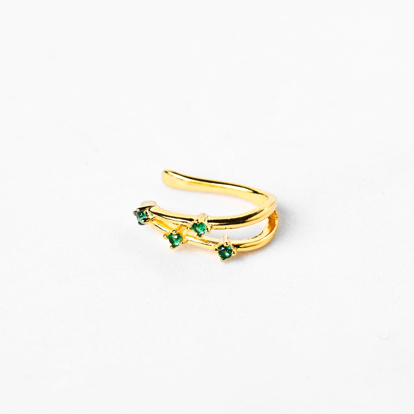 Earcuff Zircónias Verdes
