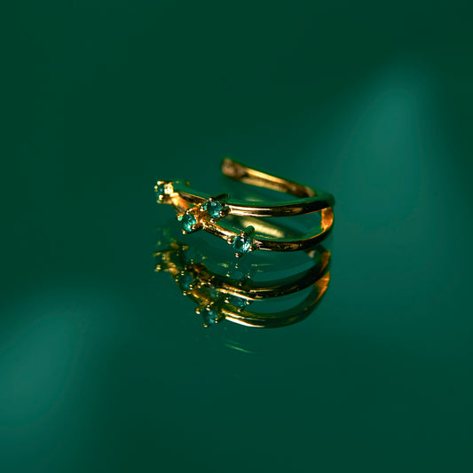Earcuff Zircónias Verdes