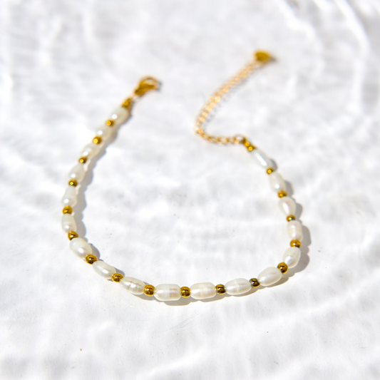 Pulseira com Pérolas e Bolinhas