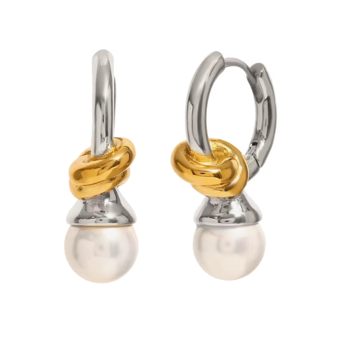 Brincos Twist & Pearl
