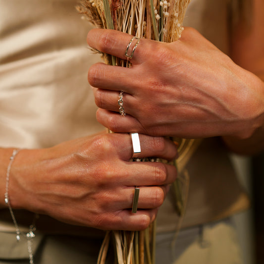 Anel Tipo Selo Rectângular