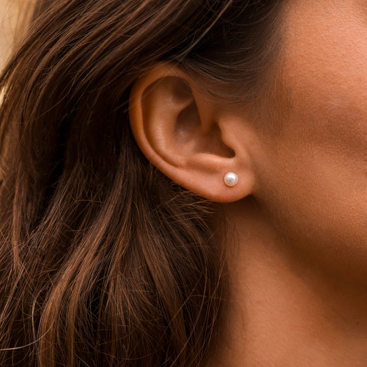 Brincos em Pérola Natural 5mm-5,5mm