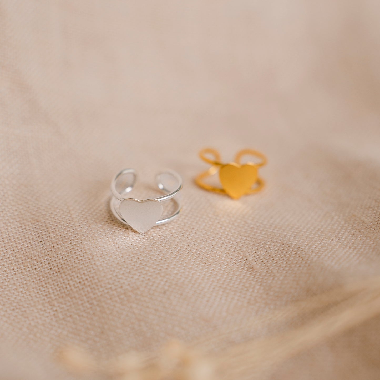 Earcuff Coração Duas Linhas