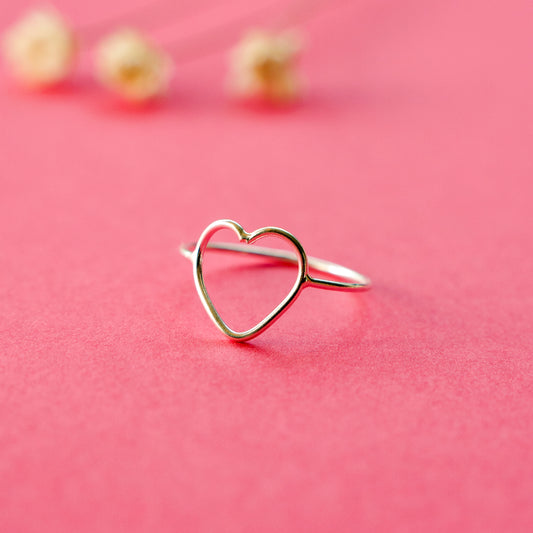 Anel Love Coração Fino