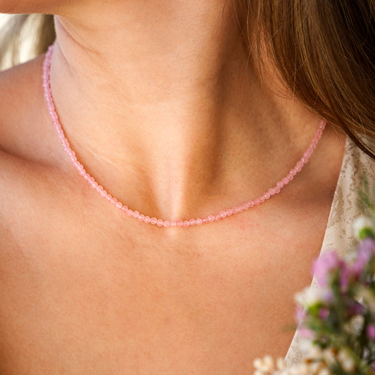 Colar Love Quartzo Rosa