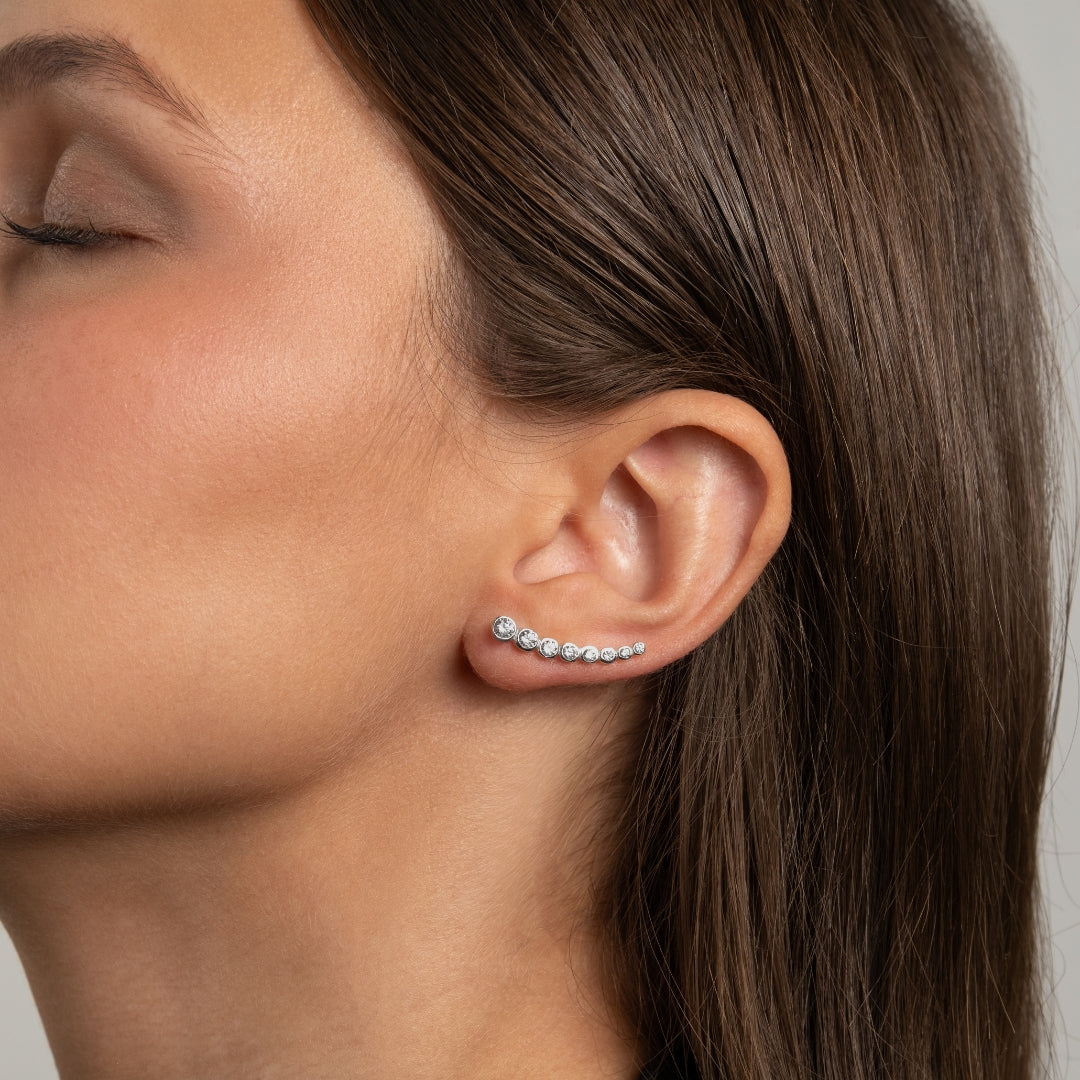 Brincos Corridos Crystal Line