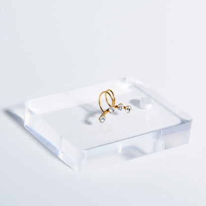 Earcuff Corrido Quatro Zircónias