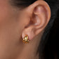 Brincos Dainty em aço inoxidável dourado e prateado mini argolas texturadas coleção Fuse joalharia delicada resistente.