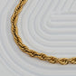 Colar Thick Rope em aço inoxidável dourado corrente entrançada grossa coleção Fuse joalharia urbana de luxo.