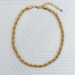 Colar Thick Rope em aço inoxidável dourado corrente entrançada grossa coleção Fuse joalharia urbana de luxo.